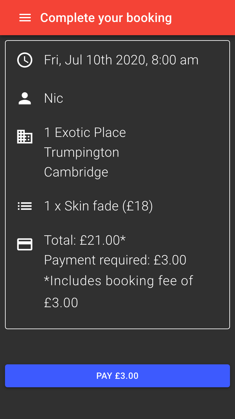 Change you booking fee by going to Shops > Manage