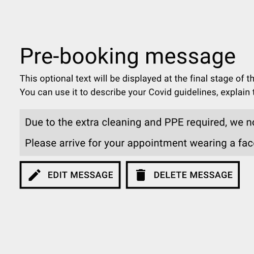 How to add a pre-booking message